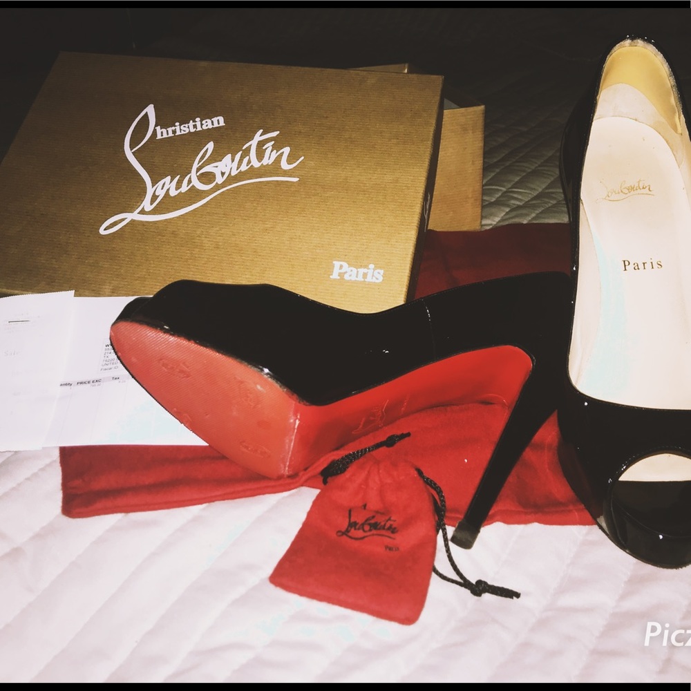 Christian Loubouton Black Heels 120